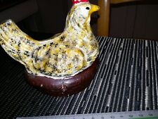 Antique Toy - Antique Cast Iron Lead Piggy Bank - Chicken