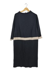 ULLA POPKEN Robe en maille tricotées Dames Robe T EU 52 noir-blanc cassé