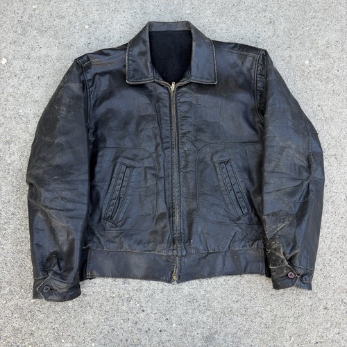 Vintage 50s horsehide lined - horsehide,
