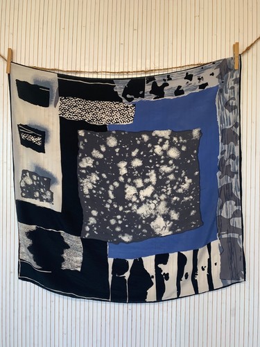 Foulard carré soie vintage - de,