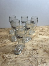 Lot of 6 Unicorn Boot Shaped Christmas Beer Glasses 25cl