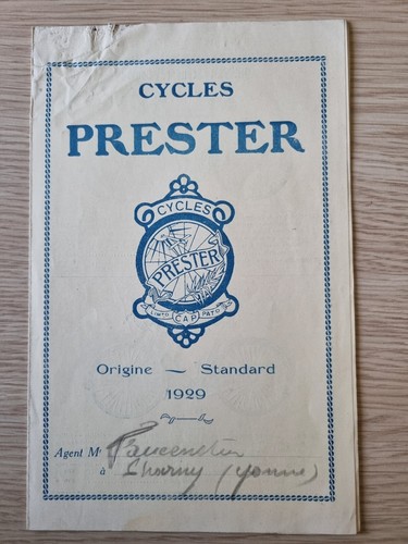 Catalogue cycles prester 1929 - catalogue,
