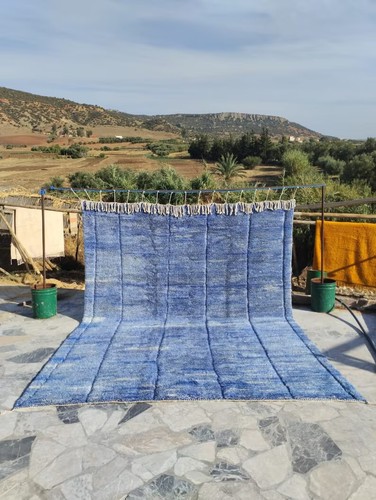 Tapis marocain bleu ciel