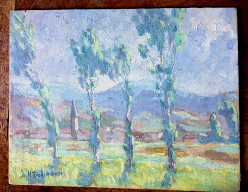 Huile ancienne paysage - huile,