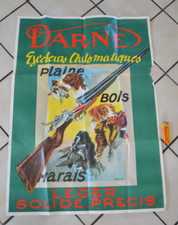 Grande affiche ancienne DARNE Fusils avec Éjecteurs Automatiques Signée LAMOTTE