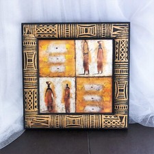 Cadre mural africain bois