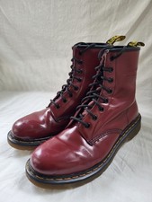 Dr Doc Martens Oxblood Red 8 Eyelet Combat Boots Womens US 10 UK 8