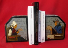 PAUL FOUILLEN QUIMPER PAIRE DE SERRE-LIVRES bois peint / Bretagne