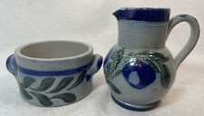 Gres D'Alsace France Small Creamer and Sugar Bowl, Vintage— Rare, HTF
