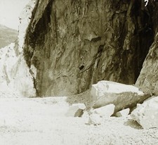 FRANCE marble quarry Savoy Marbles c1920 photo stereo glass plate vintage