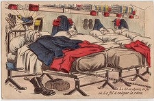 CPA - Illustrator - Humor - Military - The Railway Bed