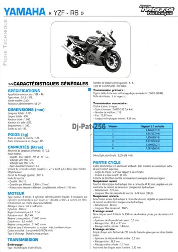 Fiche technique moto yamaha - technique, :