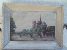 Ancien tableau  Paris  Notre