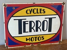 Terrot Motorcycles Enamel Metal Sign Dealer Dealership Motorbike Bike Velo