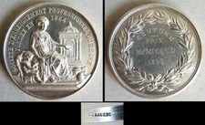 Médaille argent massif PRIX DE COUTURE Rhone Lyon silver medal datée 1886