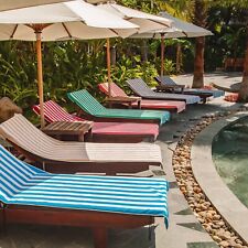 California Cabana Chaise Lounge Chair Towels (Pack of 2) Fitted Pocket, 30x85