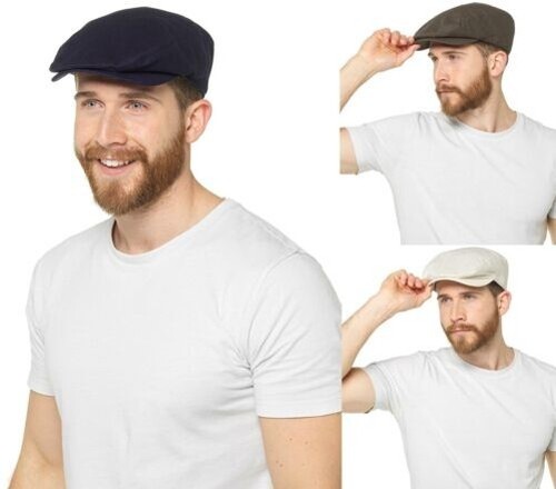 Hommes lin plat casquette - lin,