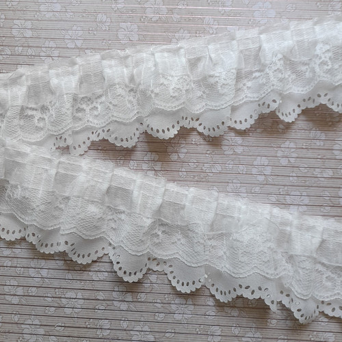 Dentelle blanche festonnée - , 3
