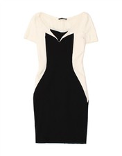 LIU JO Womens Short Sleeves Bodycon Dress IT 42 Medium Black Colourblock BF00