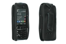 caseroxx Sac Cuir avec Clip Ceinture pour Nokia 301 en noir fait de cuir veritab