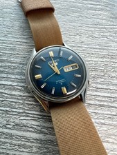 VINTAGE SEIKO 5 AUTOMATIC 6119C JAPAN MENS BLUE COLOR DIAL WATCH
