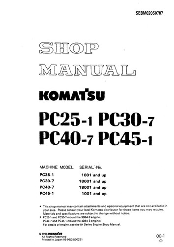 Komatsu pc25 pc30 - komatsu, pc25-1,