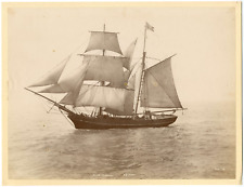 France, Brick-Goëlette, ship, sailboat vintage albumi print