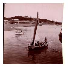 France, Vintage Silver Print Fishing Boat. 9x9 Ci Silver Print