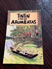 CARTE POSTALE 15X10 TINTIN HOMMAGE A HERGE PASTICHE CHEZ LES ARUMBAYAS PARODIE