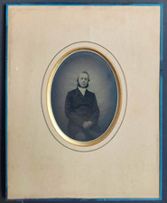 Portrait of a Man circa 1870 Photo Ambrotype 1/4 Plate and Large Pass Everywhere