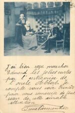 CP ILLUSTRATED INTERIOR DUTCH MAN SLIDING DRIVER UNDER FOOT WOMAN