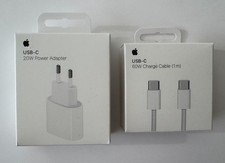 ORIGINAL APPLE CHARGEUR 20W USB C iPhone 15/16/17 + CABLE APPLE USB-C TO C NEUF