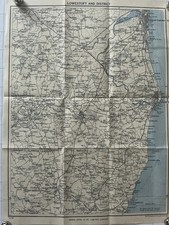 LOWESTOFT District - 1948 Vintage County Map England Suffolk Great Yarmouth