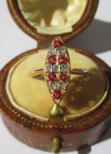 Bague marquise xixe diamants - xixe,