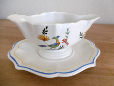 SAUCIERE FAIENCE GIEN DECOR OISEAUX DE PARADIS.