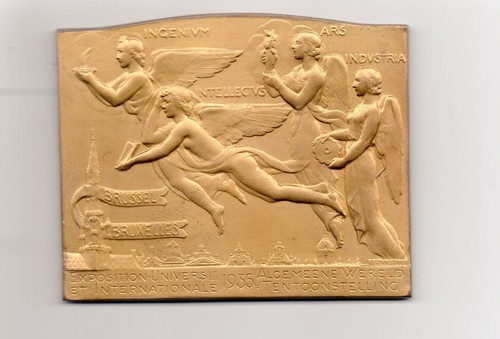 Médaille plaque bronze - médaille, en