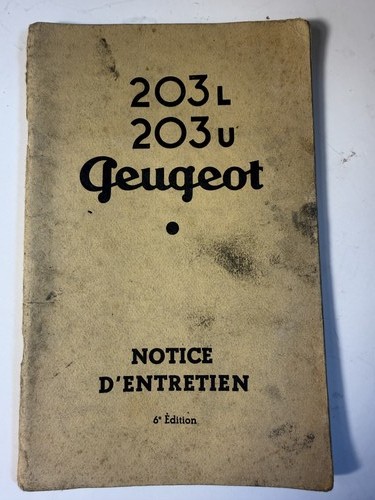 Peugeot 203 notice - peugeot,