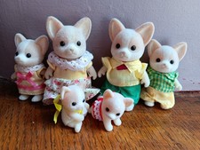Sylvanian Families Vintage Chihuahua Family With Twin Babies Good Condition