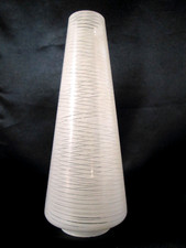 CONICAL LAMP GLASS tinted white striped 19cm chandelier wall lamp tulip style 50'