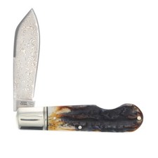 Couteau Rough Ryder EO Jack Cinnamon Bone Lame Acier Damas Slip Joint RR2528