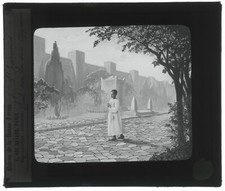 Tarcisius de Rome, Italie, dessin, photo plaque de verre, positif 8,5x10 cm