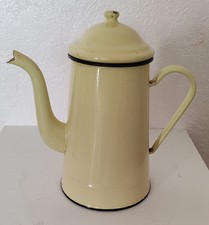 Antique Yellow Enamel Coffee Maker 