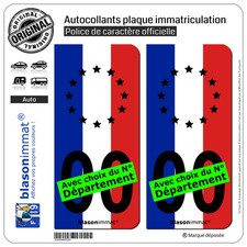 2 Autocollants plaque