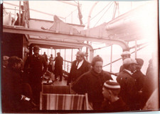 France, Le Havre, passengers and deckchairs of a liner vintage print cit print