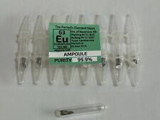 8 x Europium Metal 99.9% un-oxidized Argon Ampoules WHOLESALE Periodic Elements