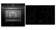 Four Cuisinière Cuisson Noir Vitrocéramique 77cm Montage Autonome sans Cadre