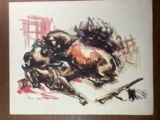 Cheval Guerre d’Espagne  1936 Anarchisme Barcelone Catalogne  José Rey Vila