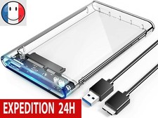 Boitier Disque Dur Externe transparent USB 3.0 2.5 pouces pour SATA HDD et SSD