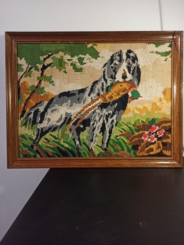 Canevas encadré motif chien
