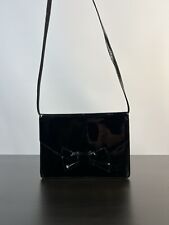 Vintage Valentino Garavani Les Sacs Women's Handbag Patent Leather Bow Black
